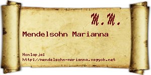 Mendelsohn Marianna névjegykártya
